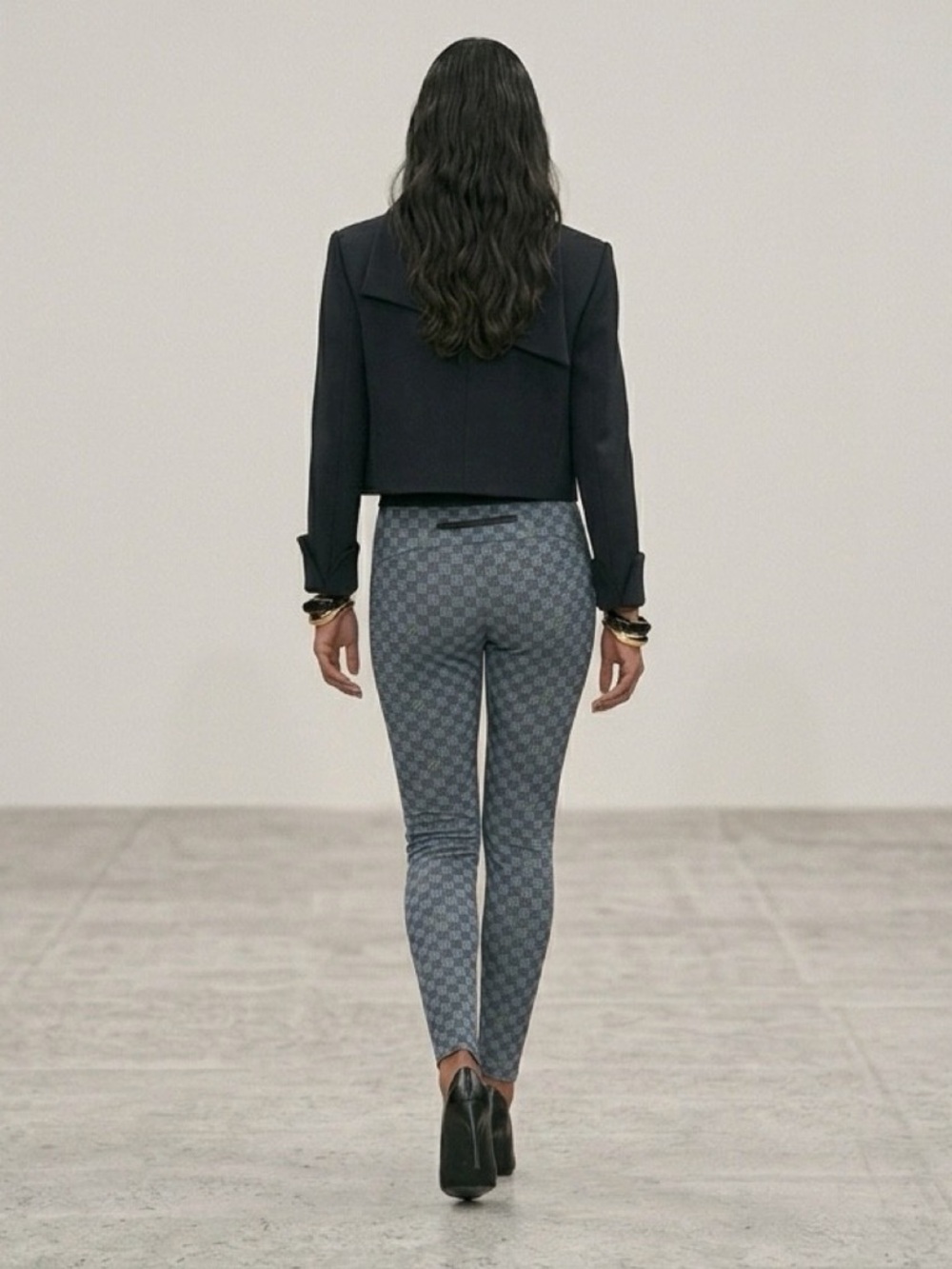 Louis Vuitton Archive FW19 LV Pop 3D Monogram Damier Leggings Blue FR 38 SZ S - Picture 3 of 12